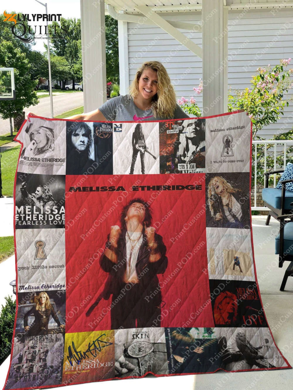 Melissa Etheridge Quilt Blanket For Fans Home Decor Gift , Soft Quilt, King Size, All Season Cozy Quilt QB0901