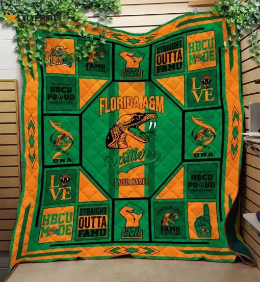 Florida A&M Rattlers 3 Quilt Blanket For Fans Home Decor Gift ,  Soft Quilt, King Size, All Season Cozy Quilt QB0901