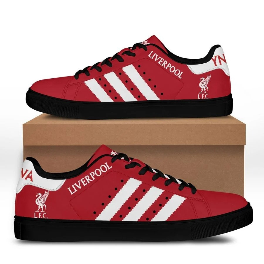 Liverpool FC Red Stan Smith Shoes for Ladies Men, Trendy Style Sneakers ST0801