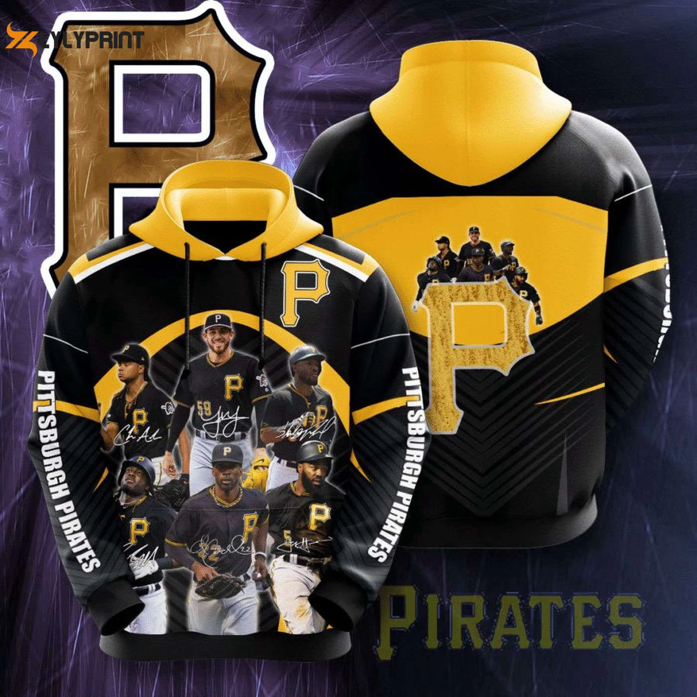 Pittsburgh Pirates Champions Gold Black Hoodie – AOP Pullover Shirt HZ0501