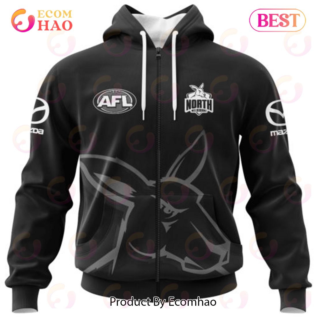 AFL North Melbourne Football Club Special Monochrome Design 3D Hoodie, Zip Hoodie, Man - Women, Warm, Premium Quality HZ0501