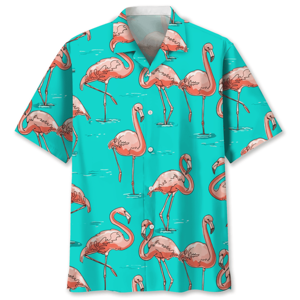Flamingo Blue Hawaiian Shirt, Gift For Men Women HW0601