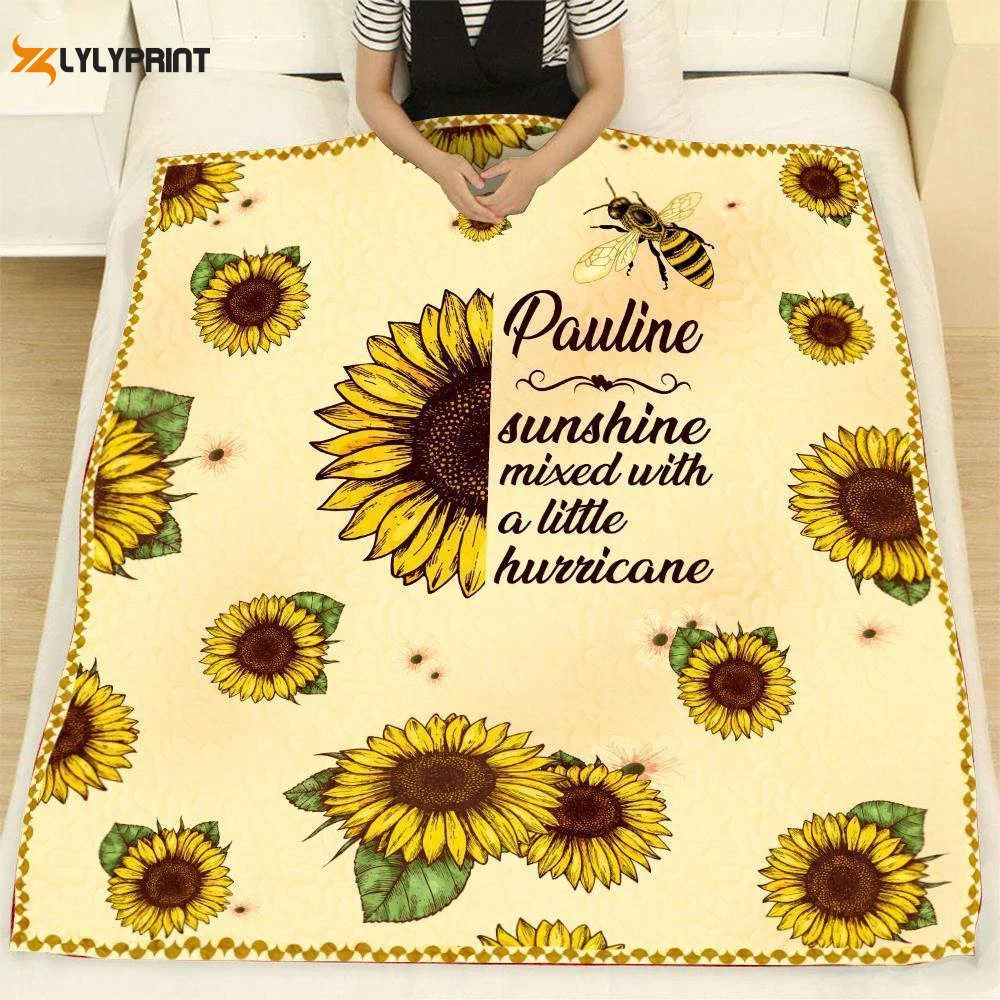 Pauline Sunflower 3D Customized Quilt Blanket For Fans Home Decor Gift Gift ,  Soft Quilt, King Size, All Season Cozy Quilt QB0901