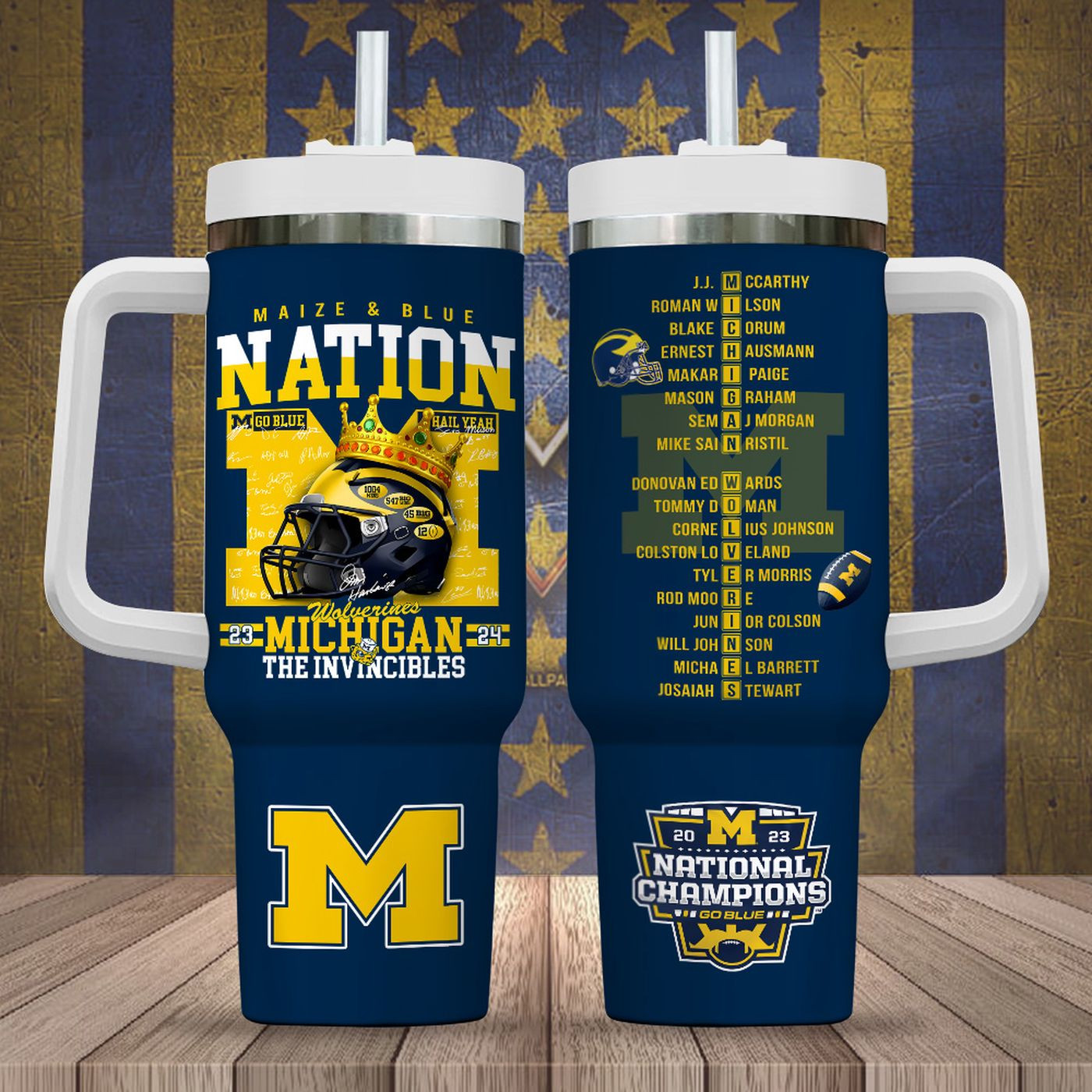 Michigan Wolverines Football 40oz Stanley Tumbler - Perfect Gift for Sports Fans 0501TB40