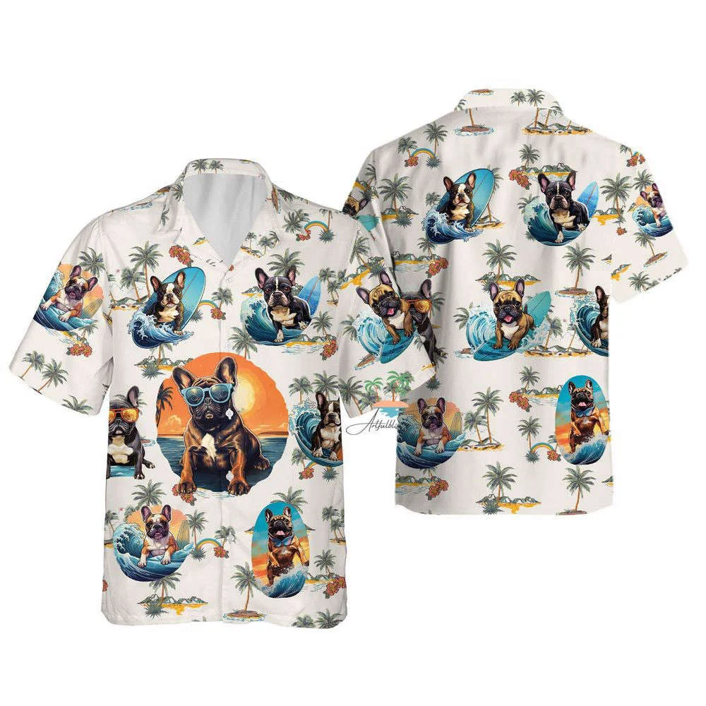 Aloha Bulldog Hawaiian Shirt, Gift For Men And Women, Bulldog with Glasses Hawaii HW0601