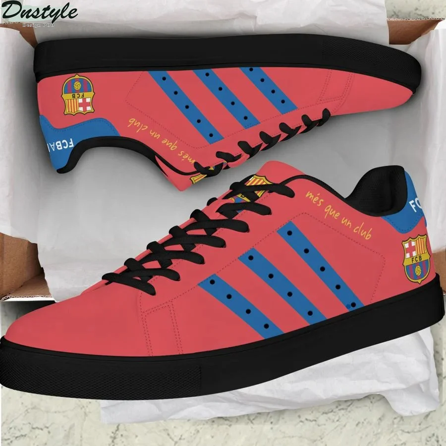 FC Barcelona Red Blue Stripes Stan Smith Shoes for Women and Men, Trendy Style Sneakers ST0801