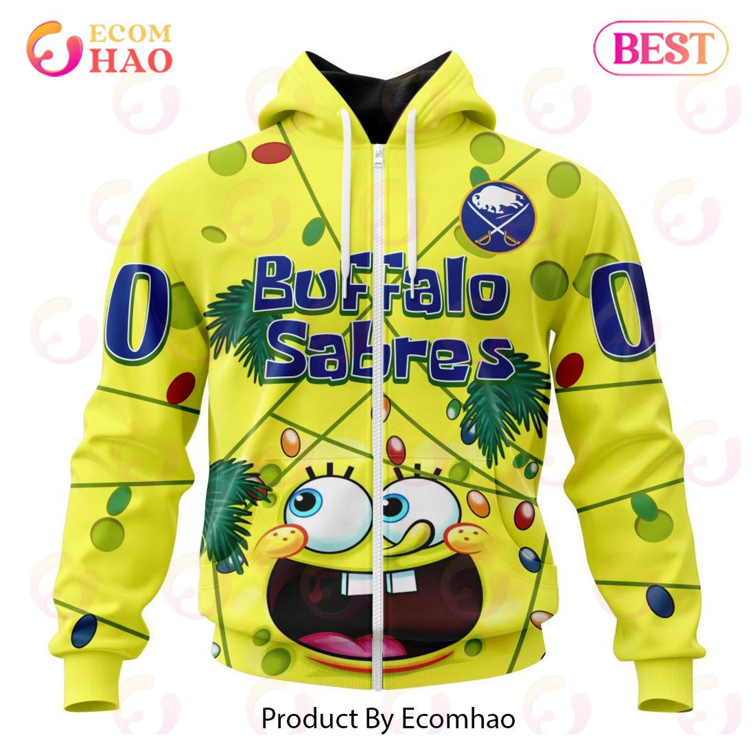 Buffalo Sabres Specialized With SpongeBob Concept 3D Hoodie, Zip Hoodie, Man - Women, Warm, Premium Quality HZ0501