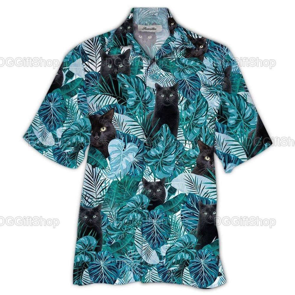 Black Cat Hawaiian Shirt, Gift For Men And Women HW0601