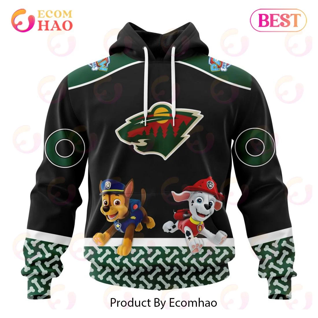 Minnesota Wild Special Paw Patrol Design 3D Hoodie, Zip Hoodie, Man - Women, Warm, Premium Quality HZ0501