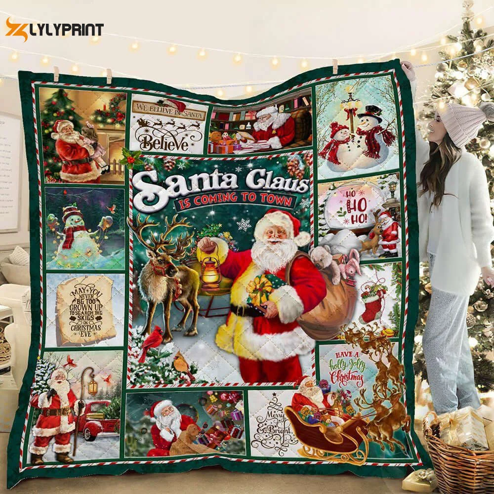Santa Claus 1 Quilt For Fans Home Decor Gift , Soft Quilt, King Size, All Season Cozy Quilt QB0901