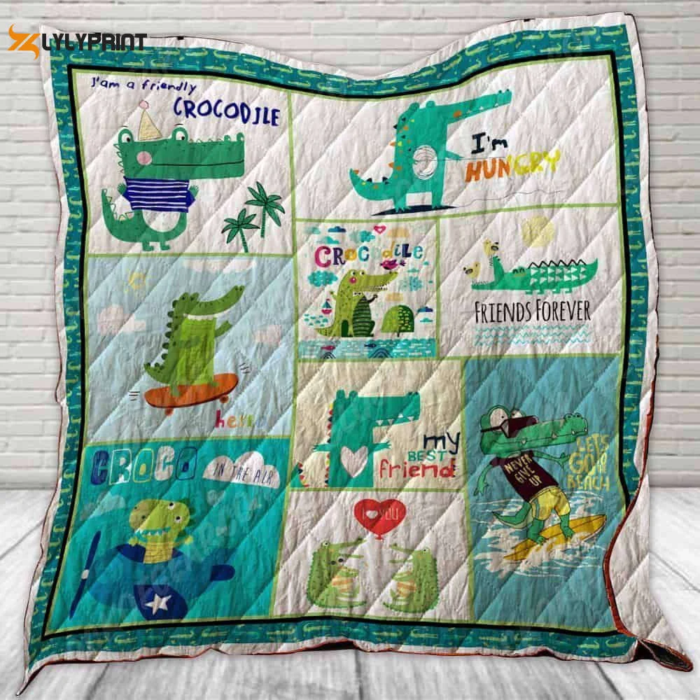 I Am A Friendly Crocodile 3D Customized Quilt , Soft Quilt, King Size, All Season Cozy Quilt QB0901