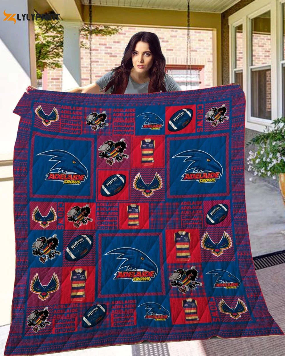 Adelaide Crows Quilt Blanket For Fans Home Decor Gift , Soft Quilt, King Size, All Season Cozy Quilt QB0901