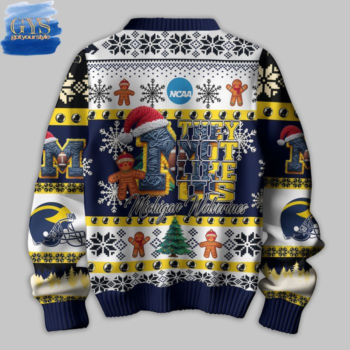 Michigan Wolverines They Not Like Us Ugly Christmas Sweater , Cozy Soft Unisex Pullover SW0601