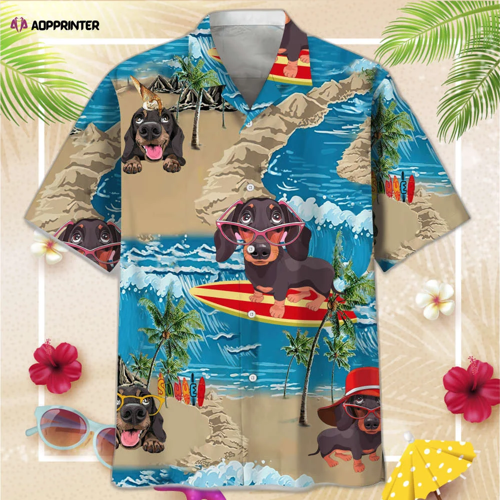 Dachshund Funny Beach Hawaiian Shirt, Gift For Men Women HW0601