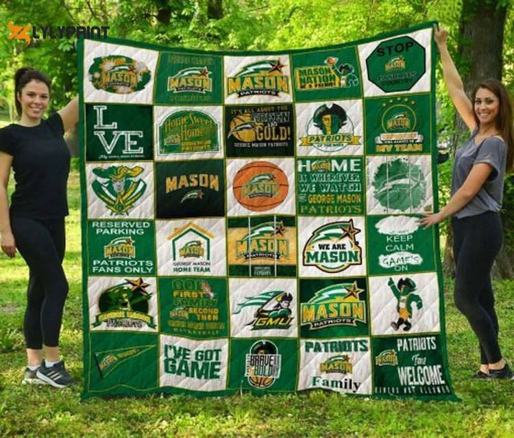 George Mason Patriots Quilt Blanket For Fans Home Decor Gift , Soft Quilt, King Size, All Season Cozy Quilt QB0901