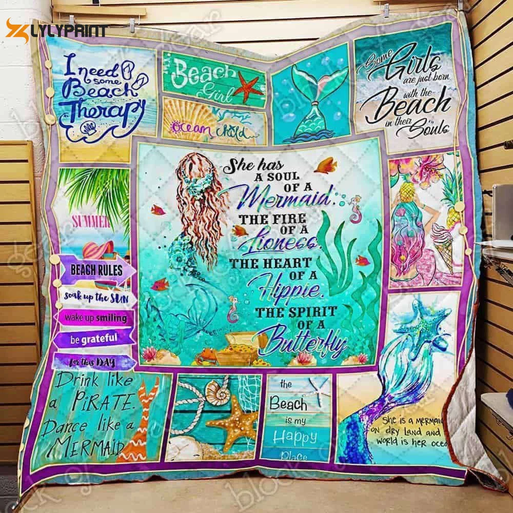 A Soul Of A Mermaid 3D Customized Quilt , Soft Quilt, King Size, All Season Cozy Quilt QB0901