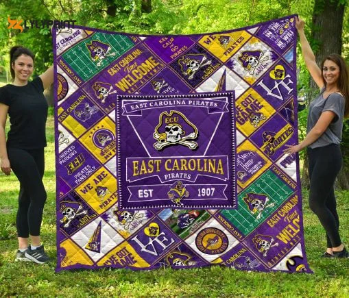 Ncaa East Carolina Pirates 3D Customized Personalized 3D Customized Quilt Blanket For Fans Home Decor Gift ,  Soft Quilt, King Size, All Season Cozy Quilt QB0901