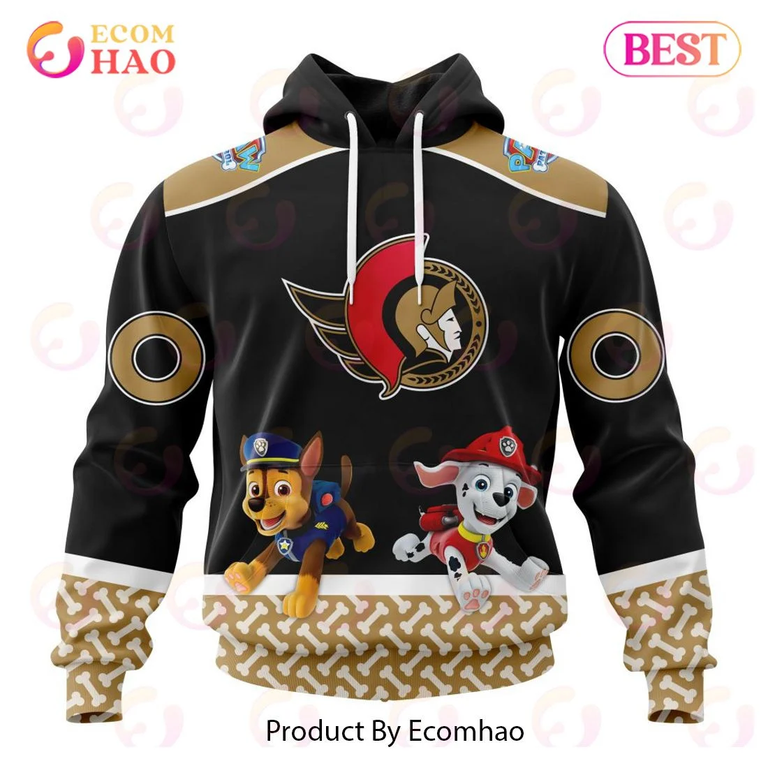 Ottawa Senators Special Paw Patrol Design 3D Hoodie, Zip Hoodie, Man - Women, Warm, Premium Quality HZ0501