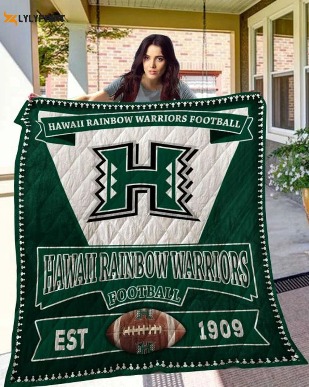 Hawaii Rainbow Warriors Quilt Blanket For Fans Home Decor Gift , Soft Quilt, King Size, All Season Cozy Quilt QB0901