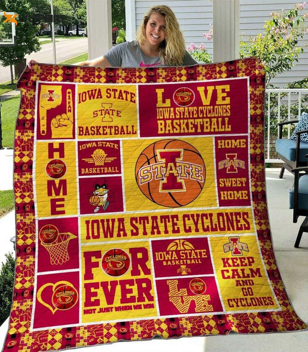 Iowa State Cyclone 5 Quilt Blanket For Fans Home Decor Gift , Soft Quilt, King Size, All Season Cozy Quilt QB0901
