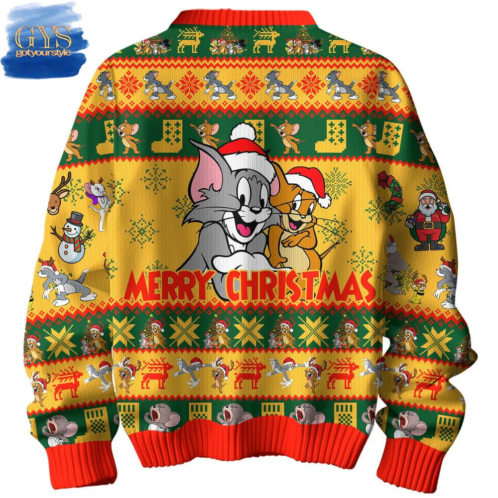 Tom And Jerry Merry Christmas Limited Edition Ugly Sweater , Cozy Soft Unisex Pullover SW0601