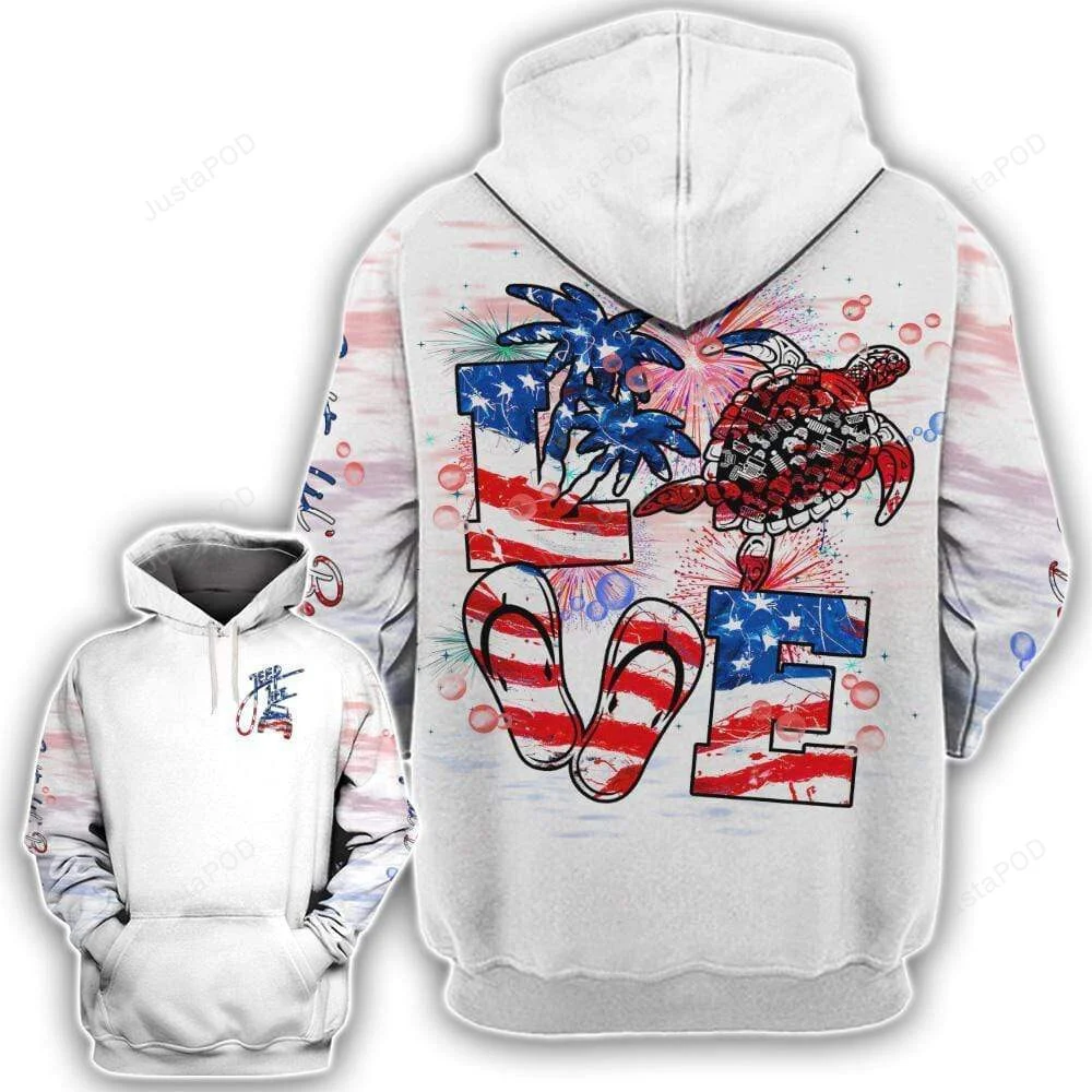 Jeep Love Salty Lil Beach Tutle In Independence Day 3D All Print Hoodie, Zip- Up Hoodie HZ0501