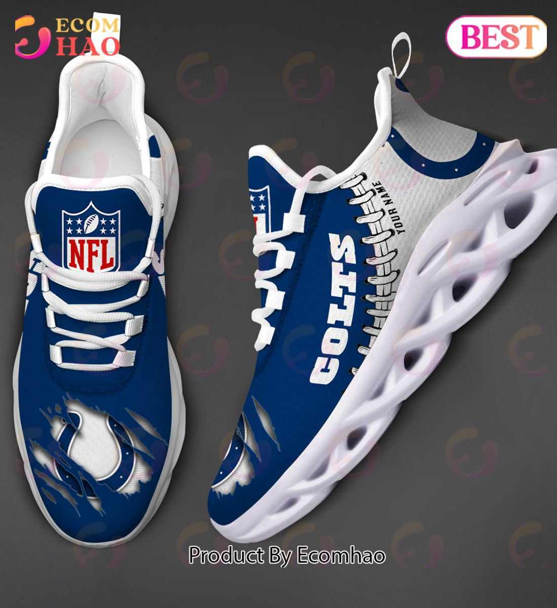 Indianapolis Colts Max Soul Shoes Custom Name  Unisex sneakers MS0601
