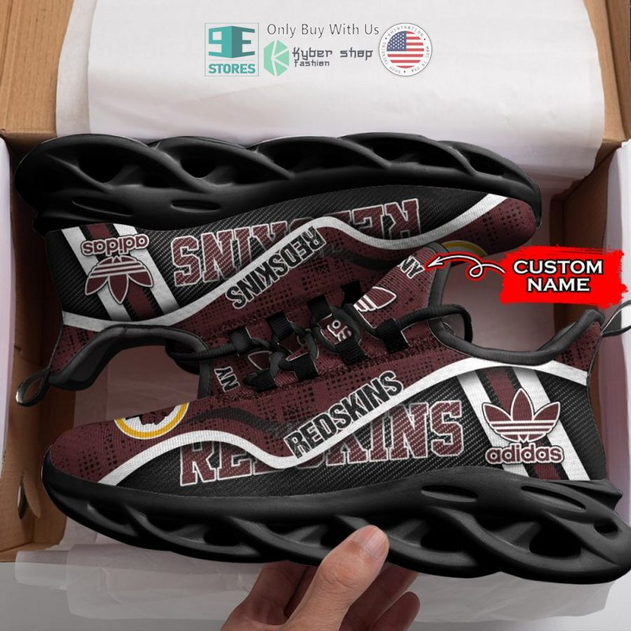 NFL Washington Redskins Custom Name Brown White Max Soul Shoes Men and Women MS0601
