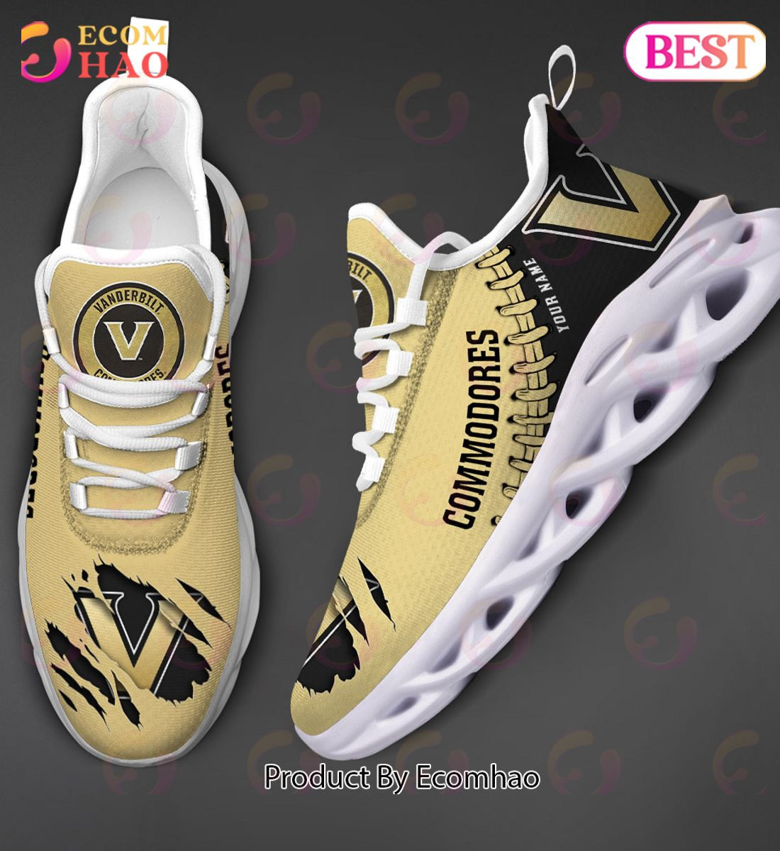 Vanderbilt Commodores Max Soul Shoes Custom Name  Unisex sneakers MS0601