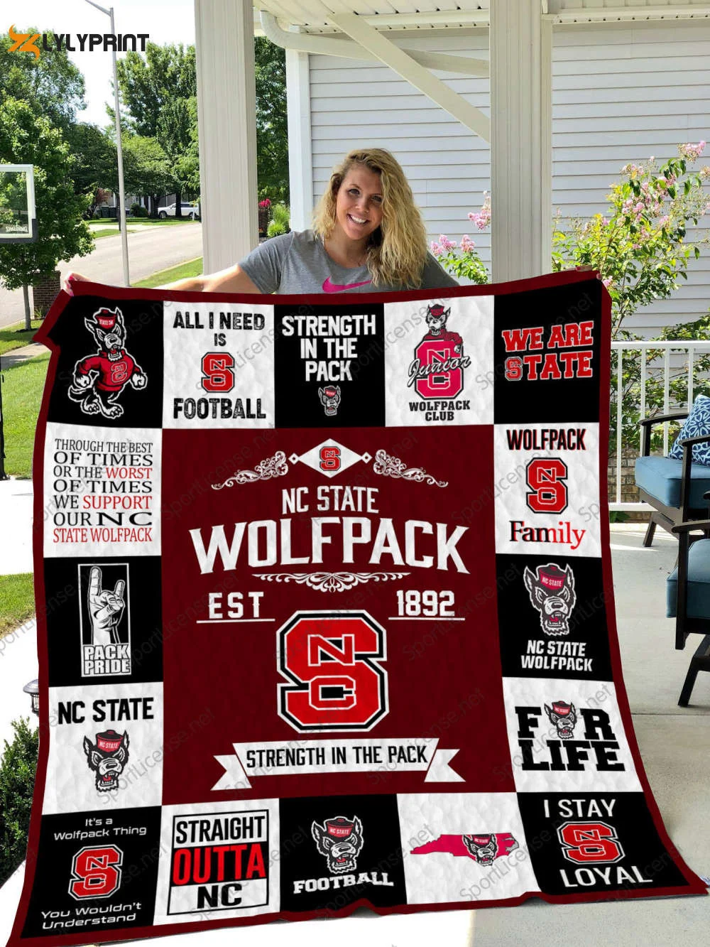 NC State Wolfpack 1 Quilt For Fans Home Decor Gift , Soft Quilt, King Size, All Season Cozy Quilt QB0901