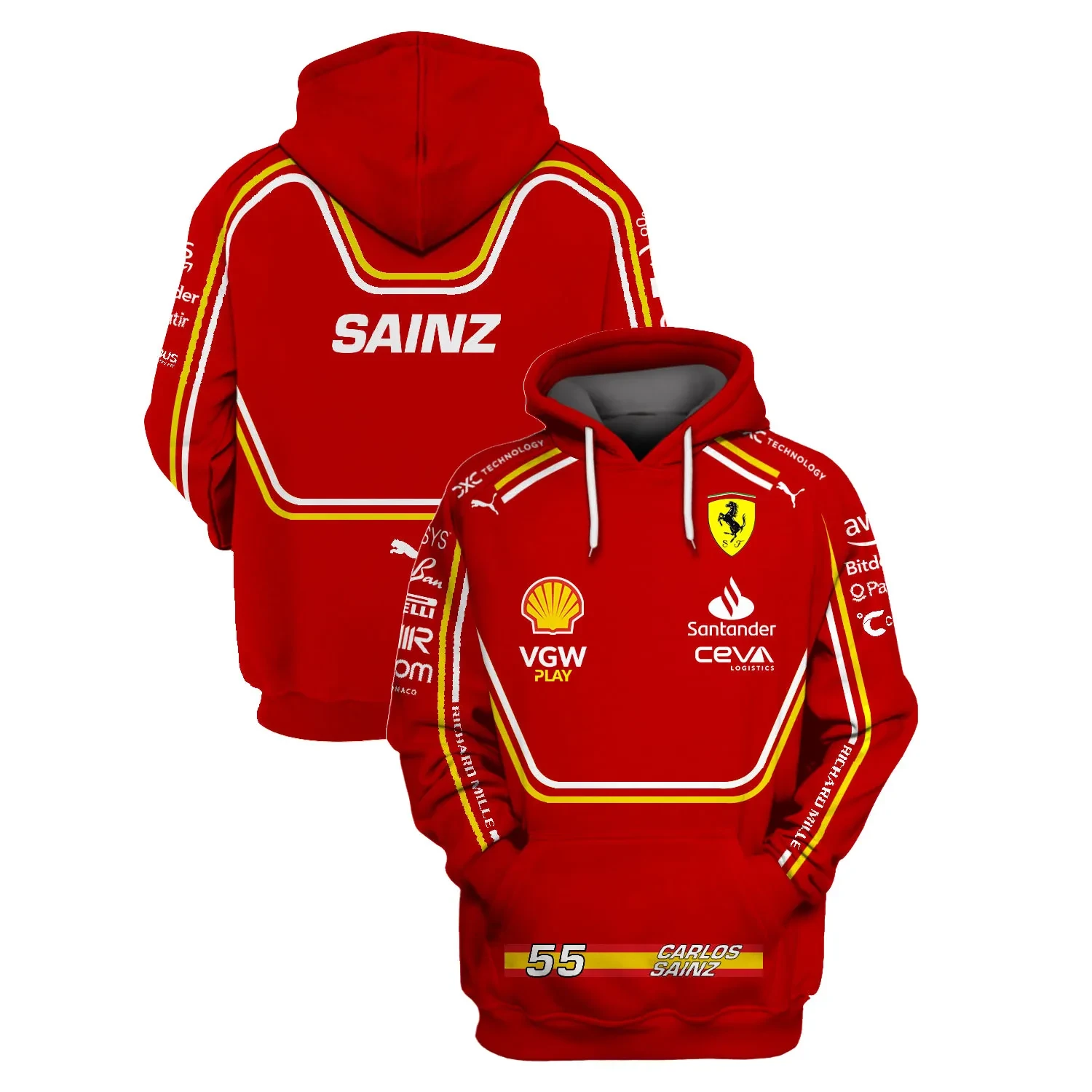Carlos Sainz Scuderia Ferrari Race Suits Hoodie, Zip Hoodie, Man - Women, Warm, Premium Quality HZ0501