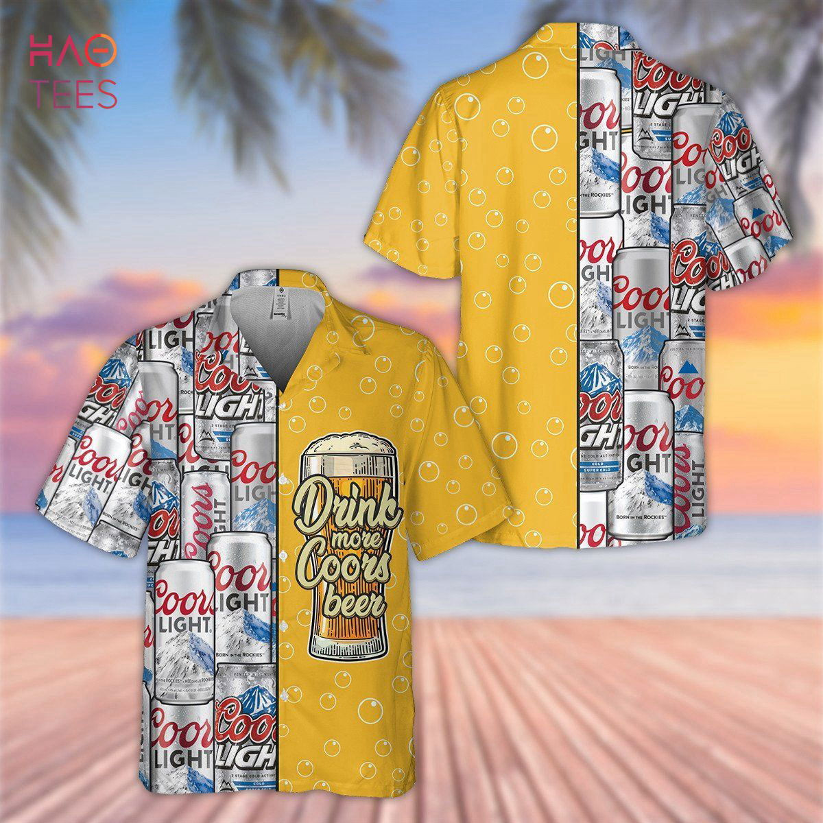 Drink More Coors Light Beer All Over Print 3D Hawaiian Shirt HW0601