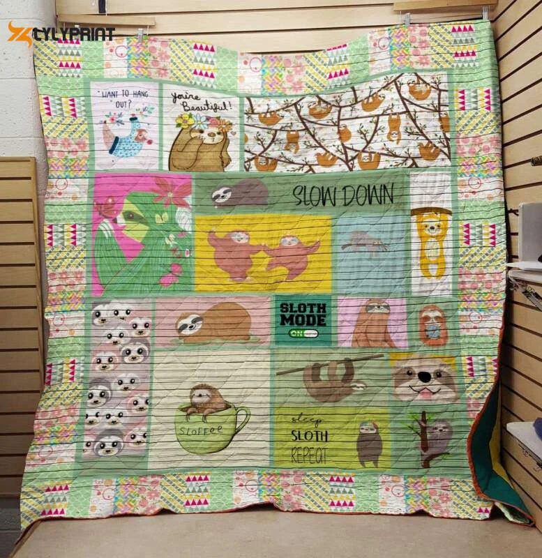 Sloth 3D Customized Quilt Blanket For Fans Home Decor Gift ,  Soft Quilt, King Size, All Season Cozy Quilt QB0901