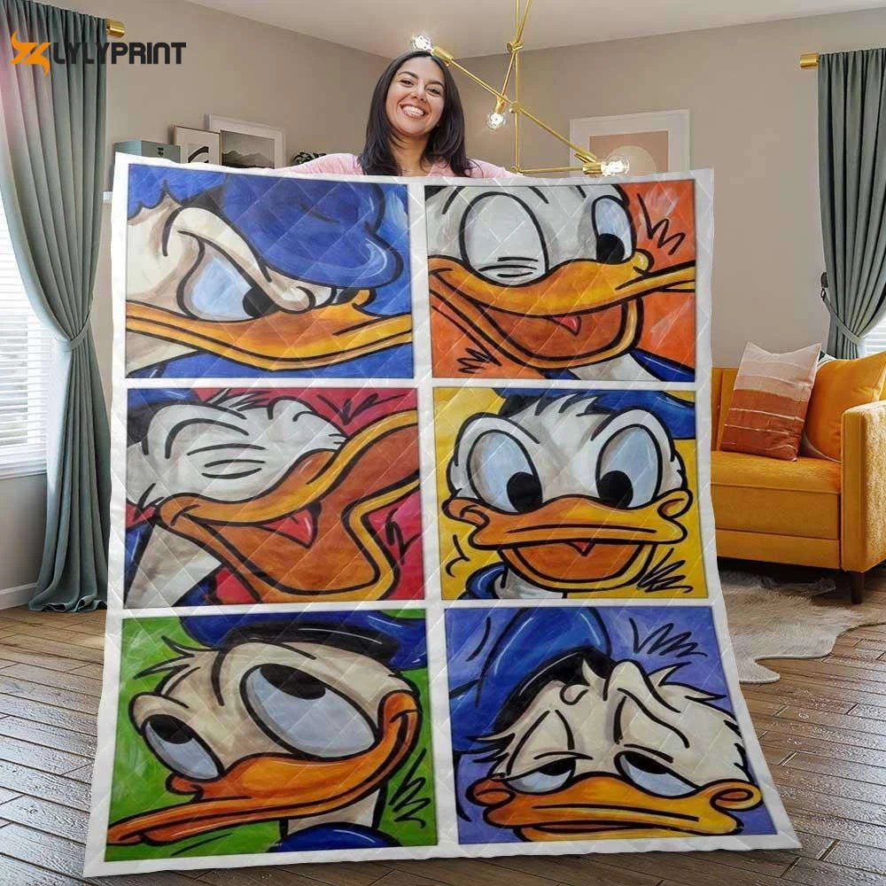Donald Duck, Donald Duck Quilt Blanket For Fans Home Decor Gift ,  Soft Quilt, King Size, All Season Cozy Quilt QB0901