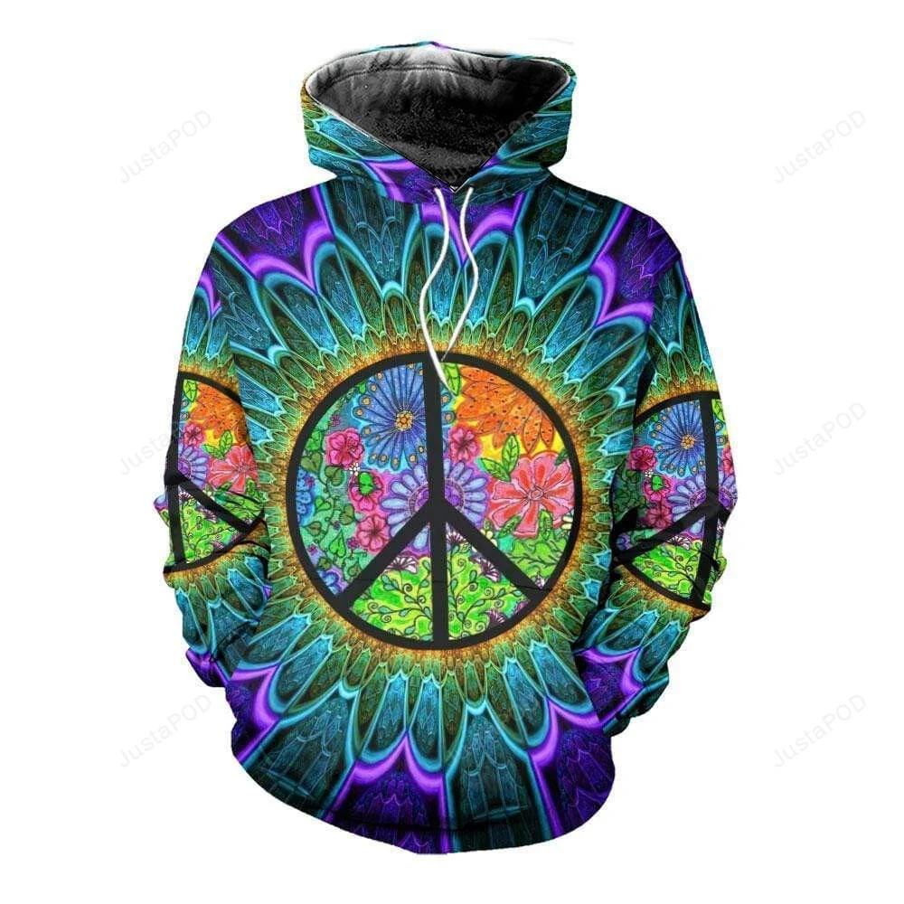 Happy Hippie Life With Peace Sign 3D All Print Hoodie, Zip- Up Hoodie HZ0501