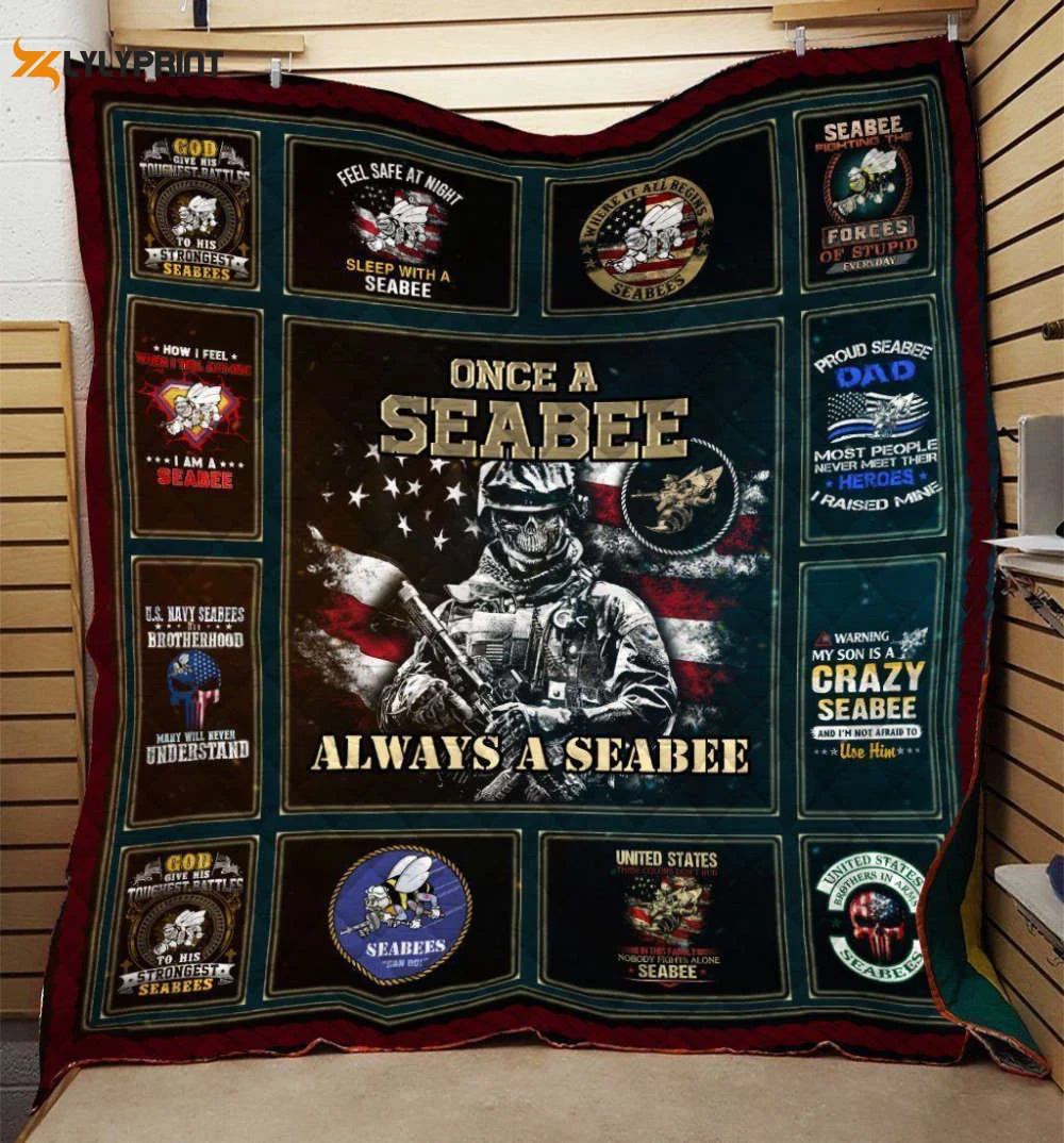 Seabee 3D Customized Quilt ,  Soft Quilt, King Size, All Season Cozy Quilt QB0901