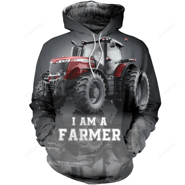 Beautiful Tractor Gray 3D All Over Printed Hoodie, Zip- Up Hoodie HZ0501