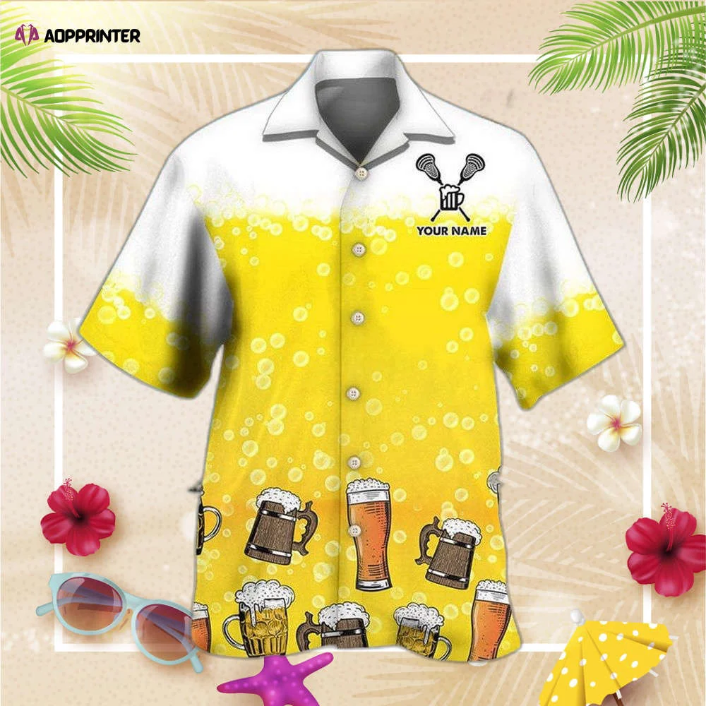Custom I Like Beer And Lacrosse Hawaiian Shirt, Gift For Men And Women HW0601