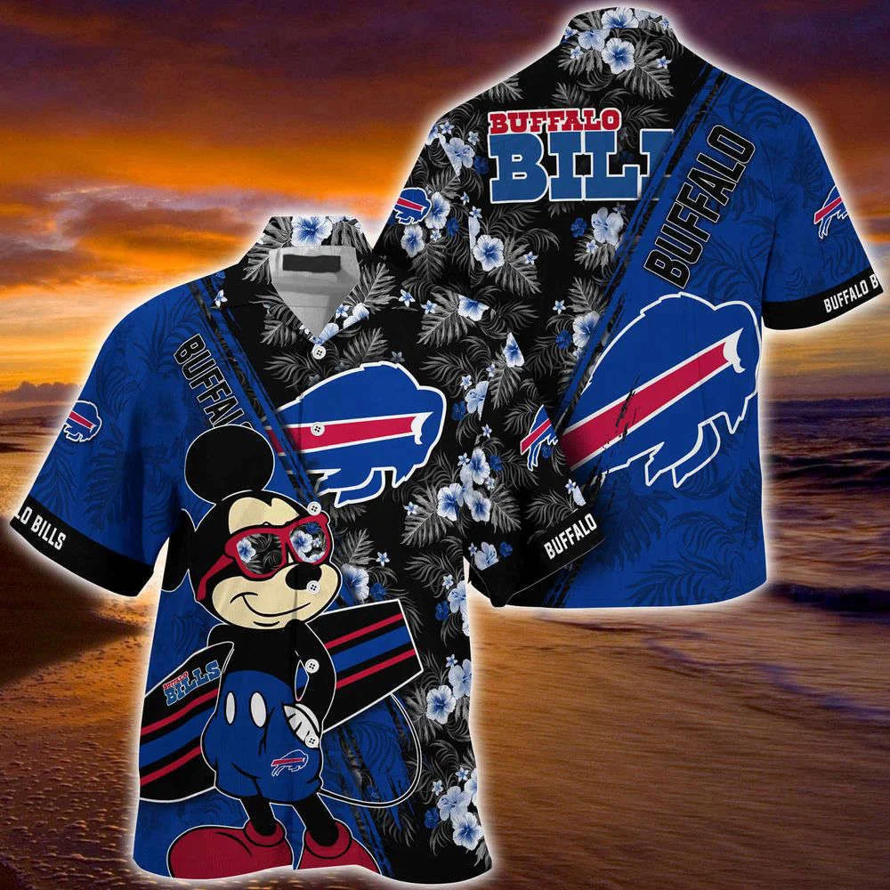 Buffalo Bills NFL-Summer Hawaii Shirt Mickey And Floral Pattern For Sports Fans HW0601