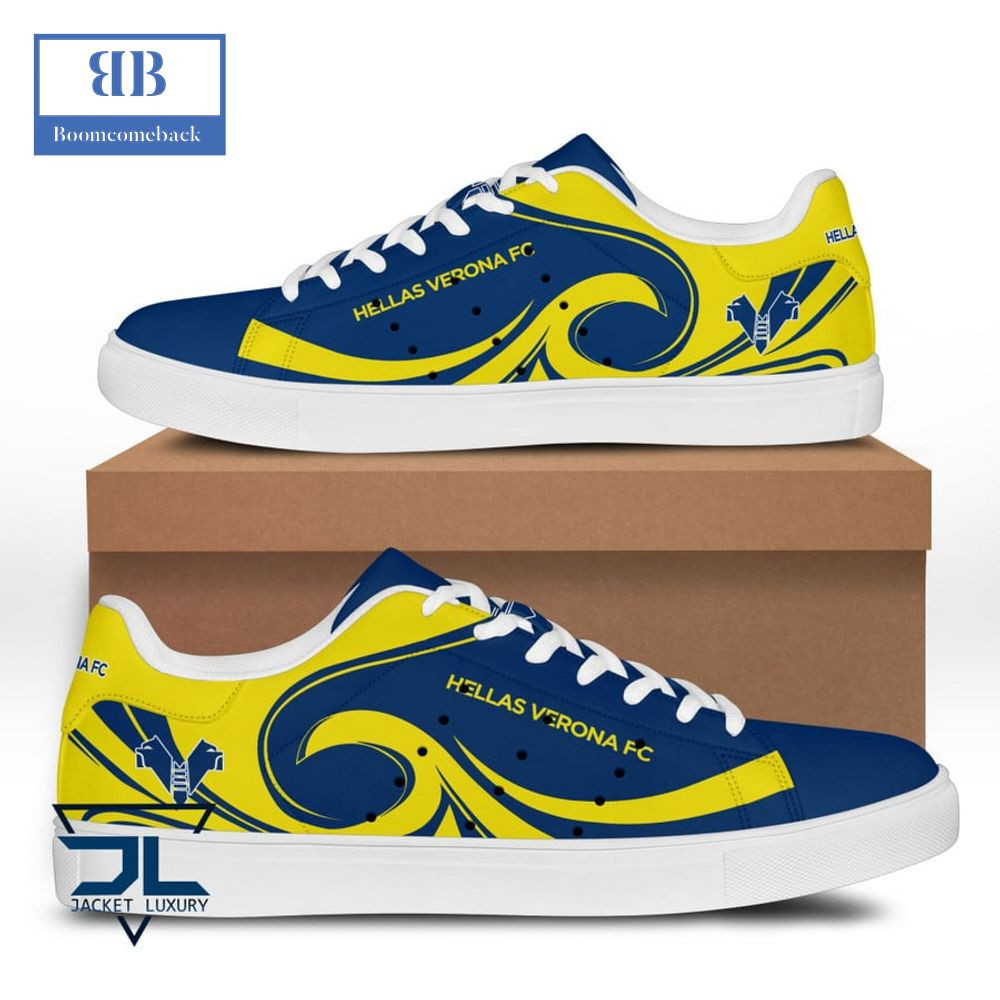 Hellas Verona FC Blue Yellow Stan Smith Shoes , Trendy Style Sneakers ST0801
