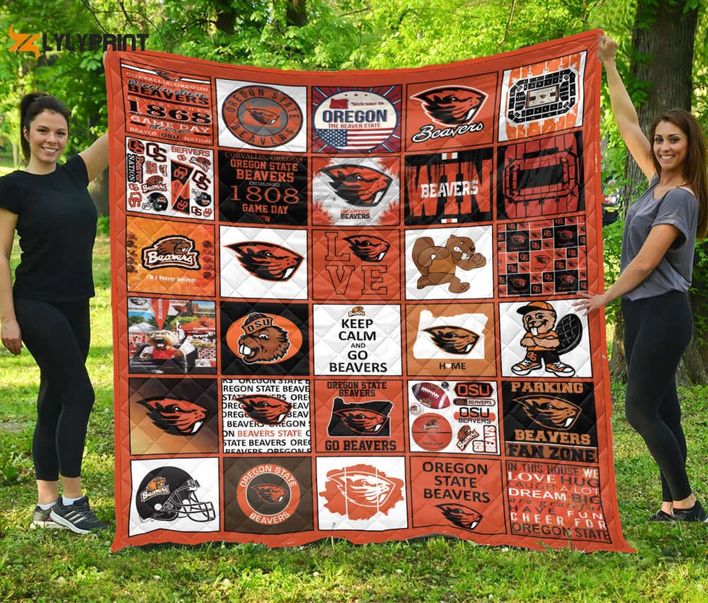 Oregon State Beavers Quilt Blanket For Fans Home Decor Gift n ,  Soft Quilt, King Size, All Season Cozy Quilt QB0901