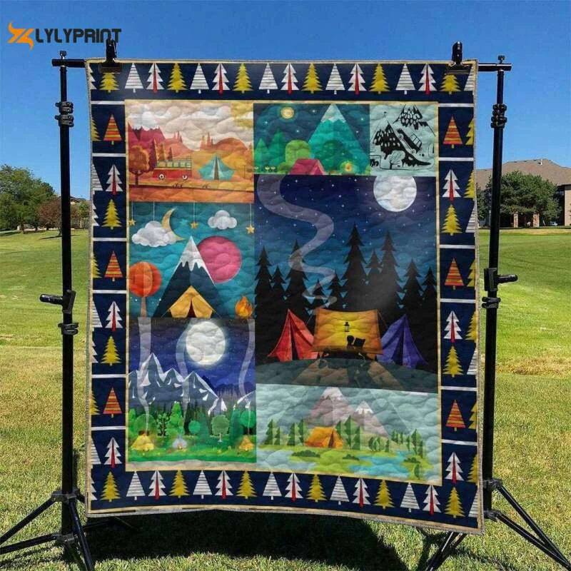 Camping 3D Customized Quilt ,  Soft Quilt, King Size, All Season Cozy Quilt QB0901