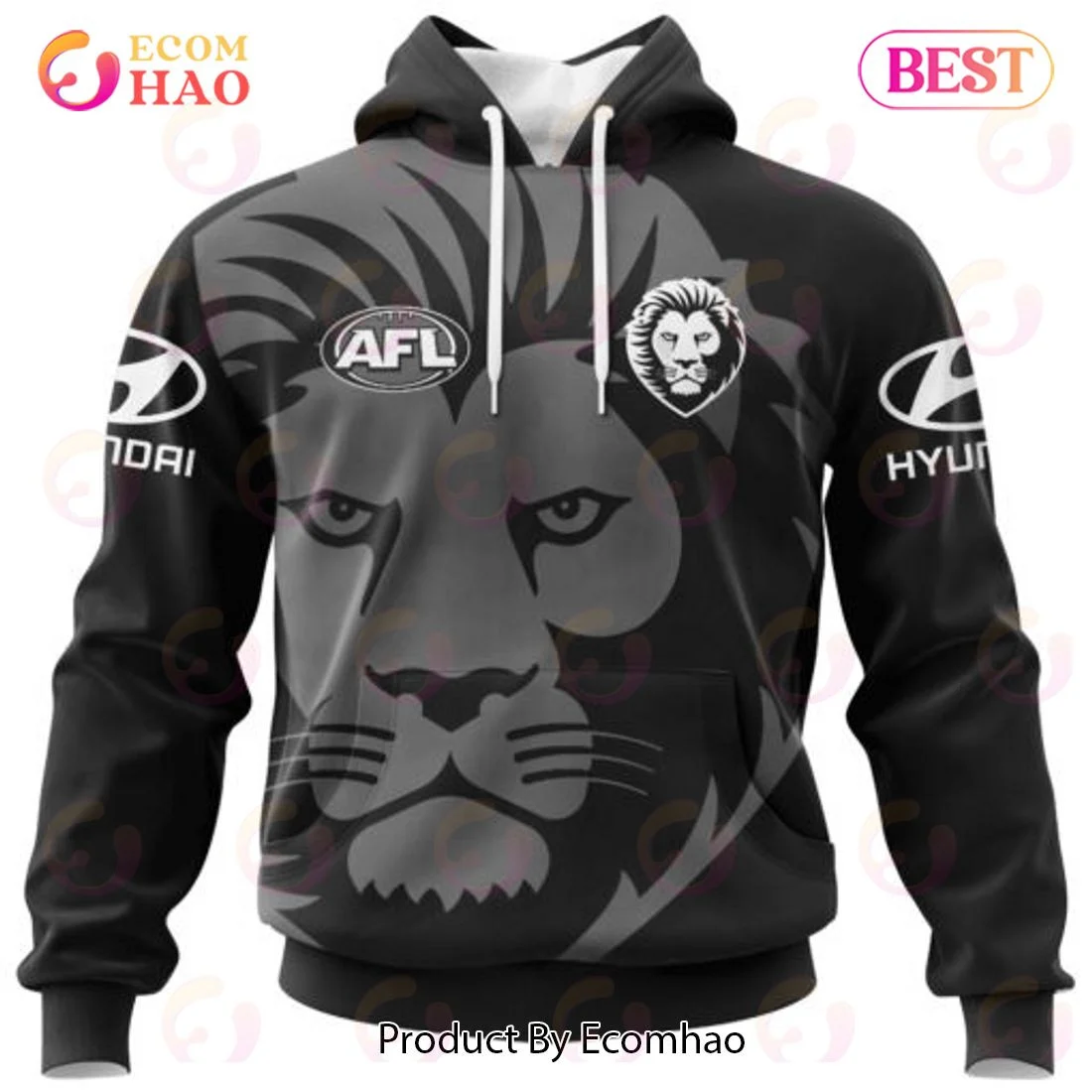 AFL Brisbane Lions Special Monochrome Design 3D Hoodie, Zip Hoodie, Man - Women, Warm, Premium Quality HZ0501
