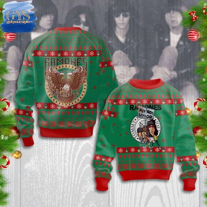 Ramones Rock Band Ugly Christmas Sweater , Cozy Soft Unisex Pullover SW0601