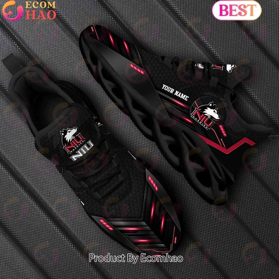 Northern Illinois Huskies Team Black Clunky Max Soul Shoes Sneakers Custom Your Name  Unisex sneakers MS0601