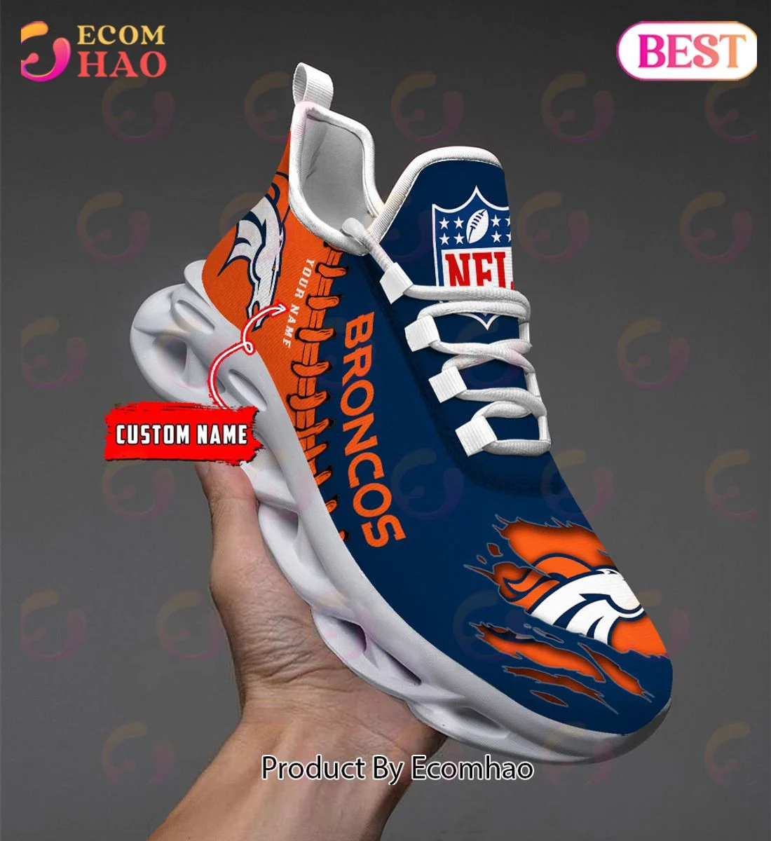 Denver Broncos Max Soul Shoes Custom Name  Unisex sneakers MS0601