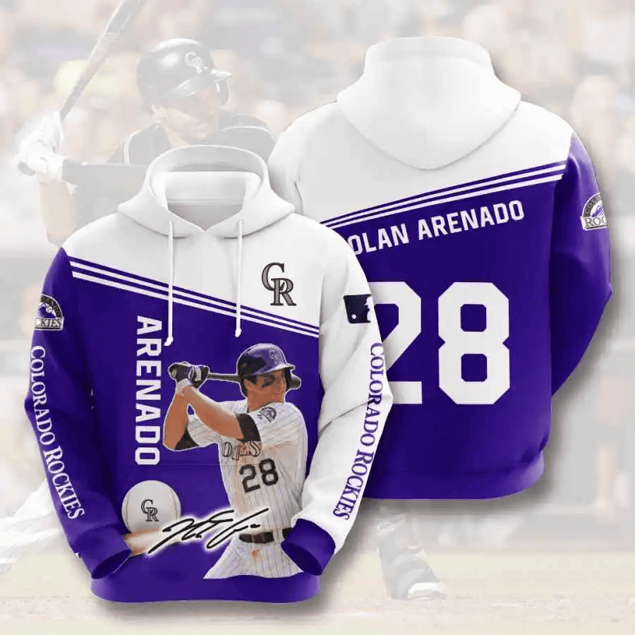 Colorado Rockies Nolan Arenado USA Hoodie 3D AOP Shirt Sporty Style for Baseball Fans HZ0501