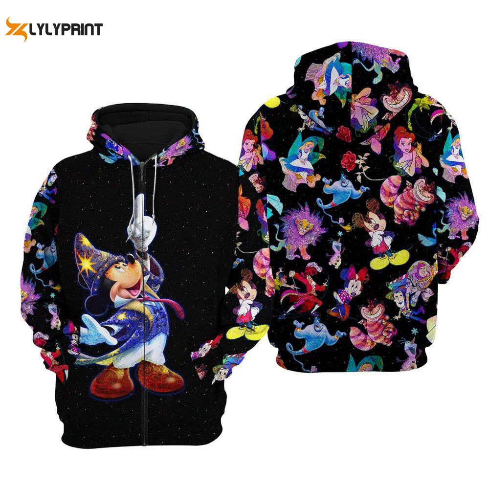 Mickey Mouse Fantasia Galaxy Night Sky Patterns Hoodie HZ0501