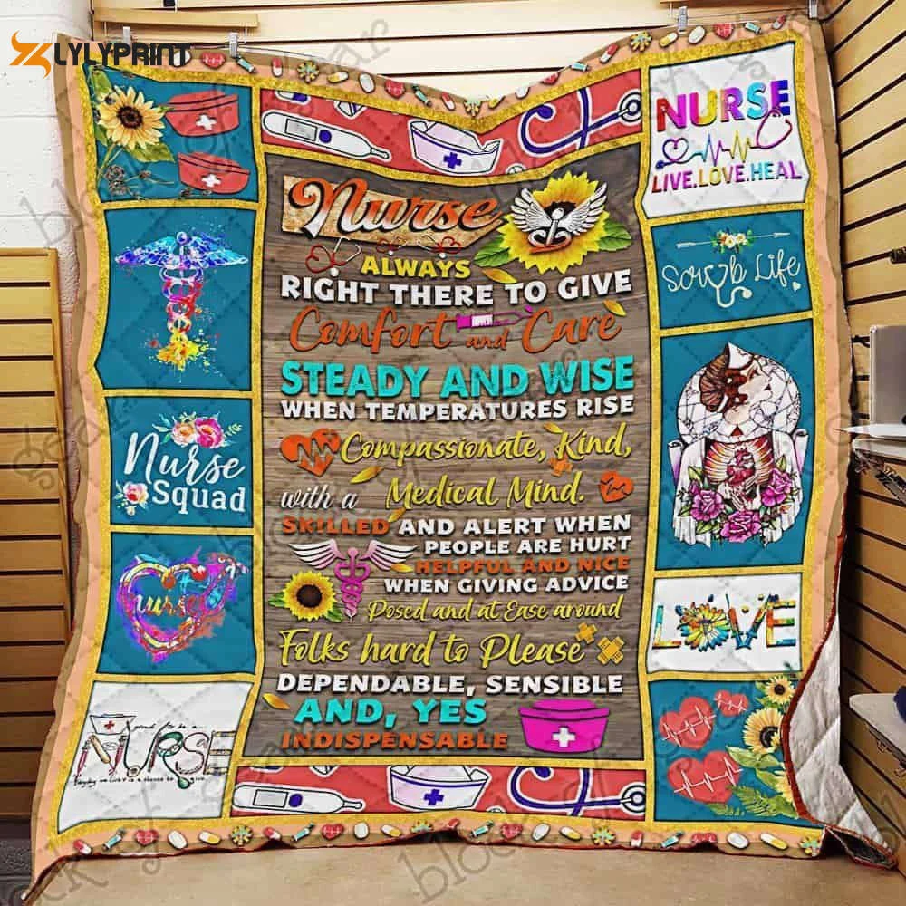 Nursing Is A Work Of The Heart 3D Customized Quilt ,  Soft Quilt, King Size, All Season Cozy Quilt QB0901