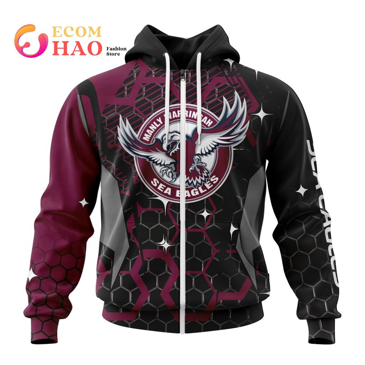 Best NRL Manly Warringah Sea Eagles New Specialized Design With MotoCross Syle All Over Print Hoodie, Zip Hoodie, Man - Women, Warm, Premium Quality HZ0501